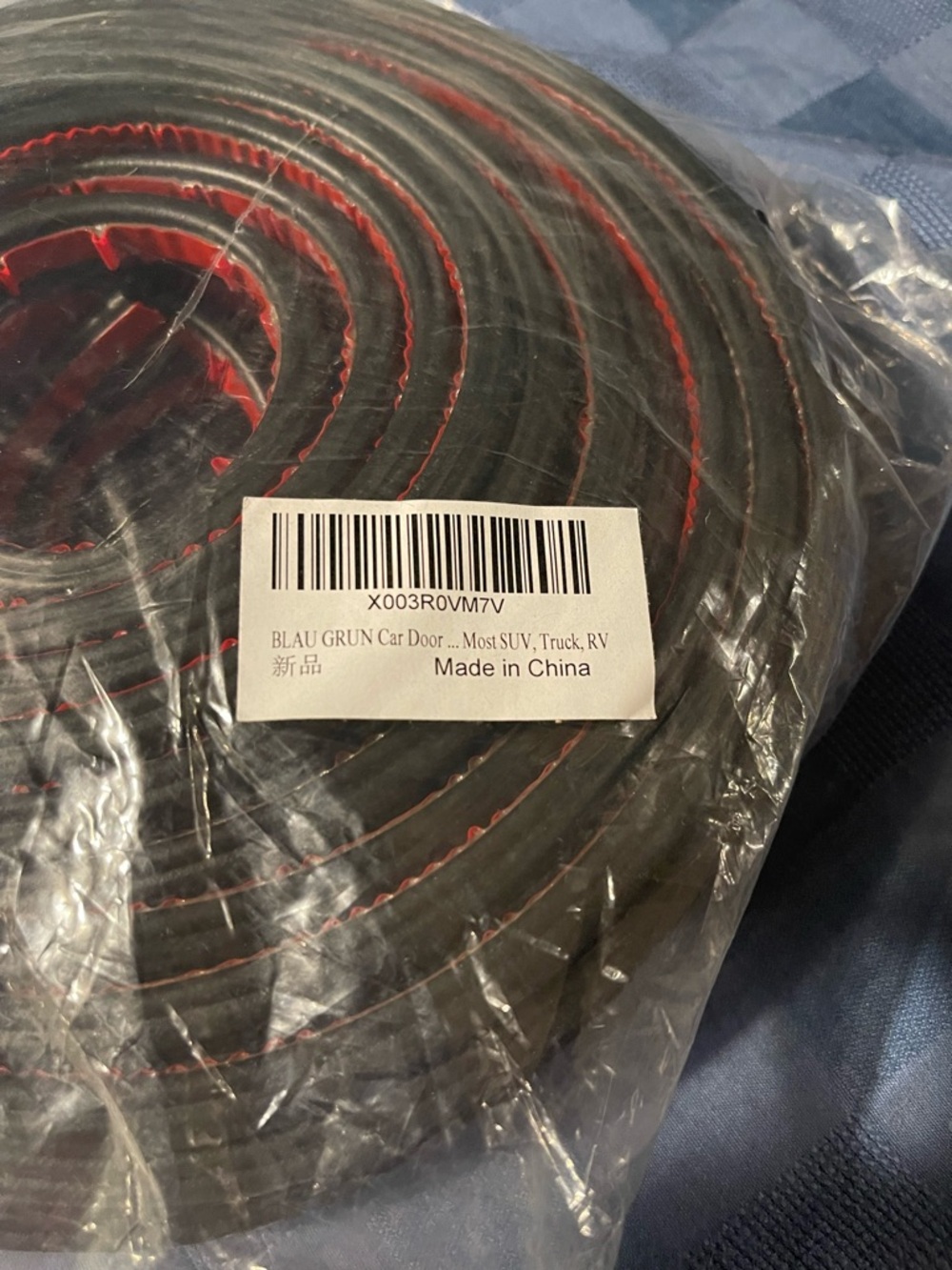 Black and Red Edge Car Door Seal Strip
